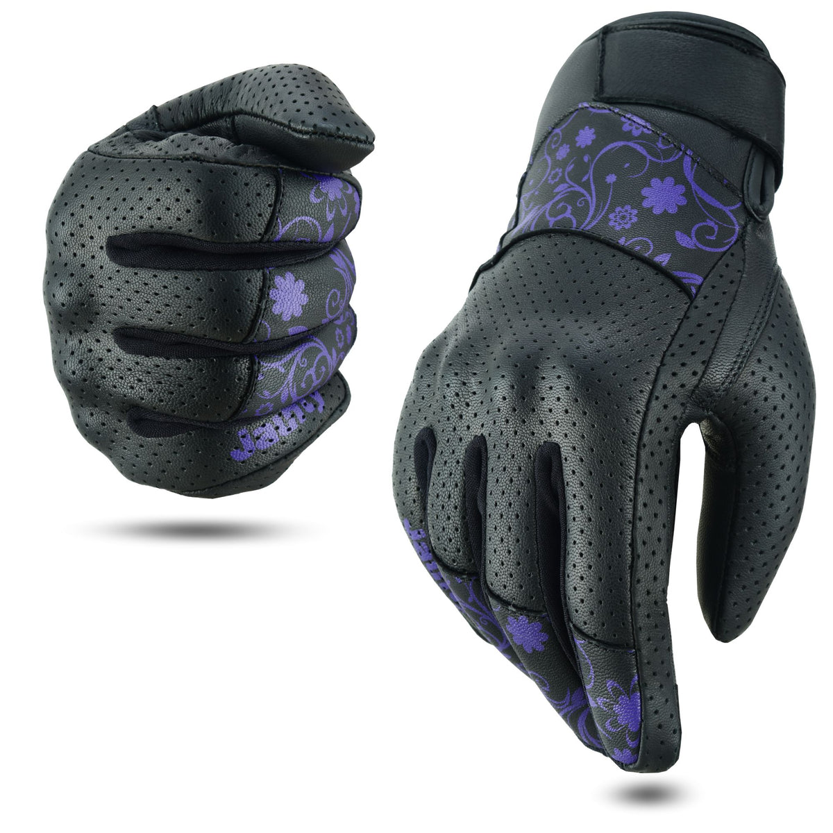 JAUNTY Women’s Motorcycle Leather Gloves | Touchscreen Riding Gloves with Hard Knuckle Protection