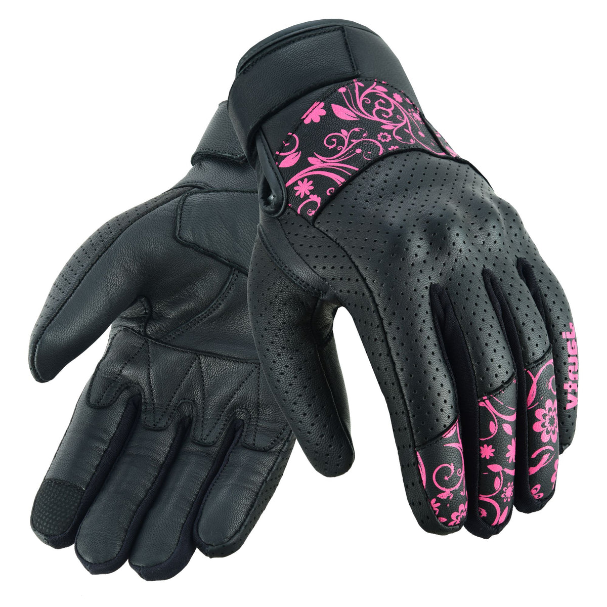 JAUNTY Women’s Motorcycle Leather Gloves | Touchscreen Riding Gloves with Hard Knuckle Protection
