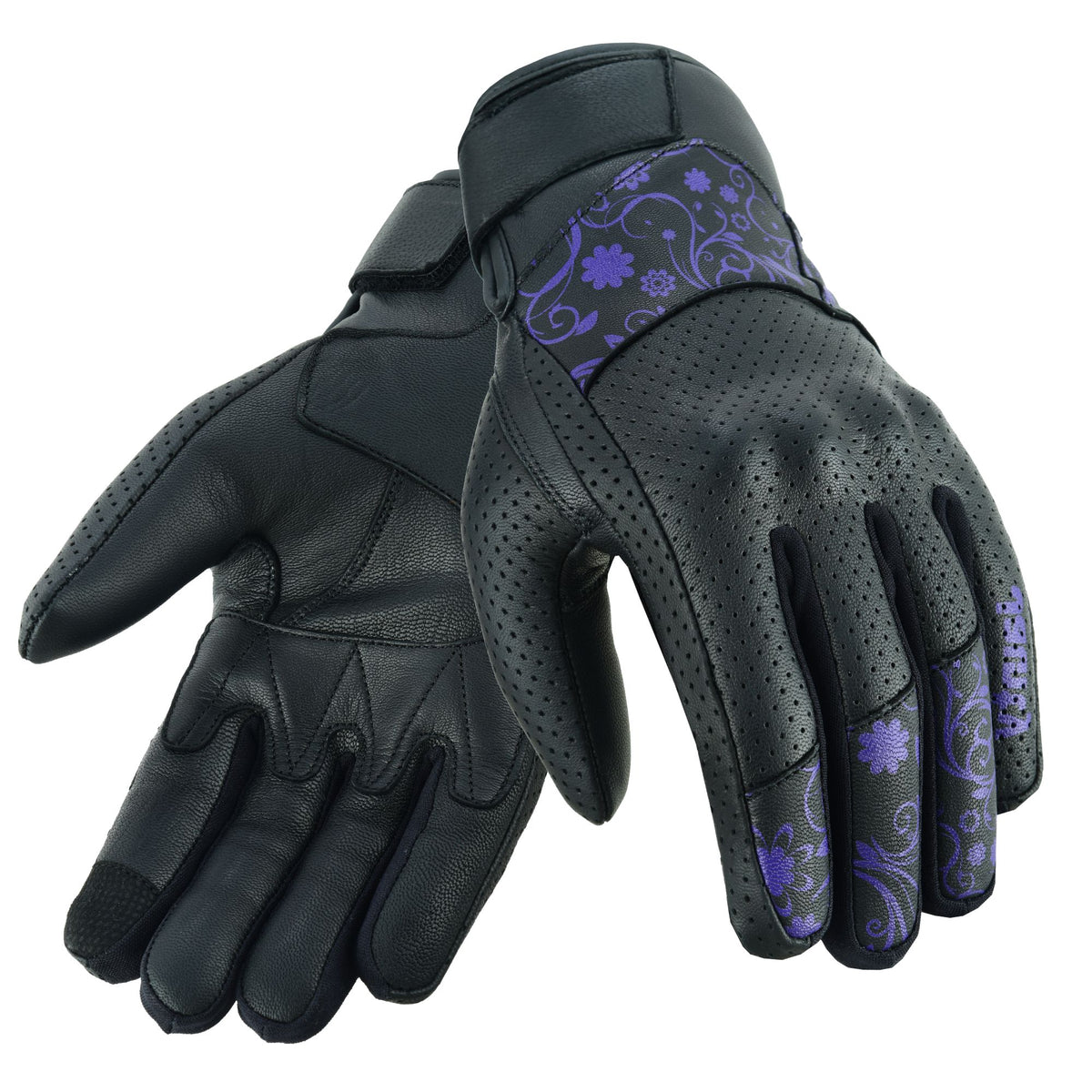 JAUNTY Women’s Motorcycle Leather Gloves | Touchscreen Riding Gloves with Hard Knuckle Protection