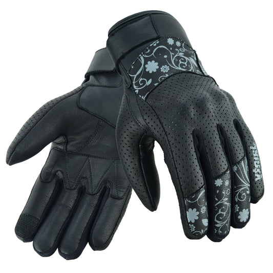 JAUNTY Women’s Motorcycle Leather Gloves | Touchscreen Riding Gloves with Hard Knuckle Protection
