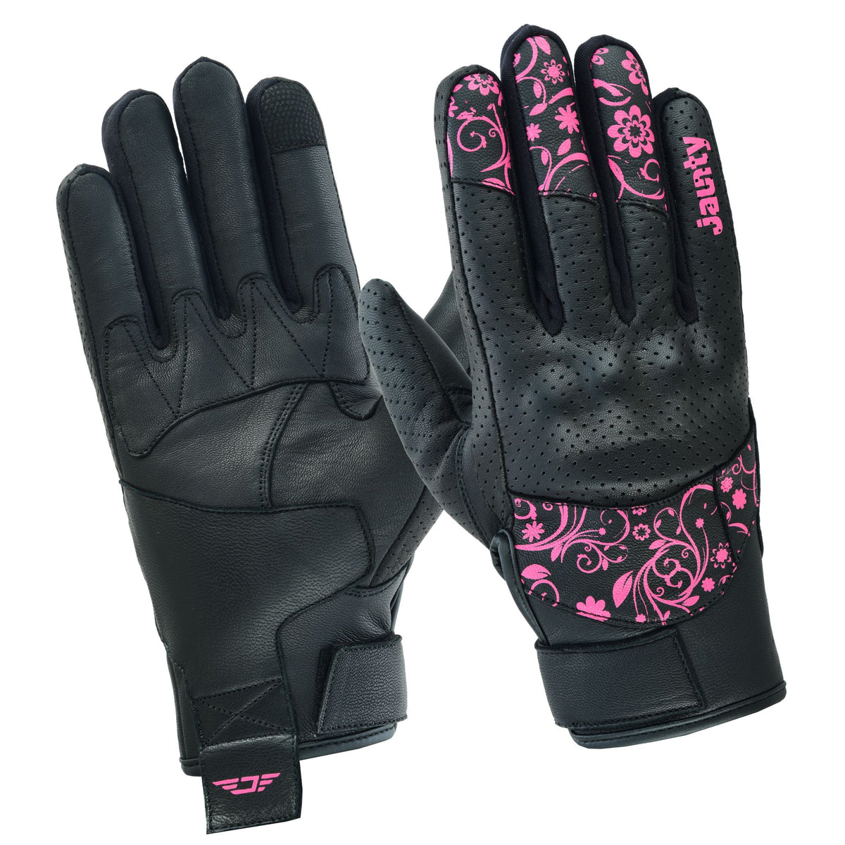 JAUNTY Women’s Motorcycle Leather Gloves | Touchscreen Riding Gloves with Hard Knuckle Protection