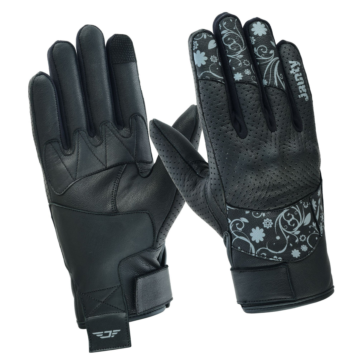 JAUNTY Women’s Motorcycle Leather Gloves | Touchscreen Riding Gloves with Hard Knuckle Protection