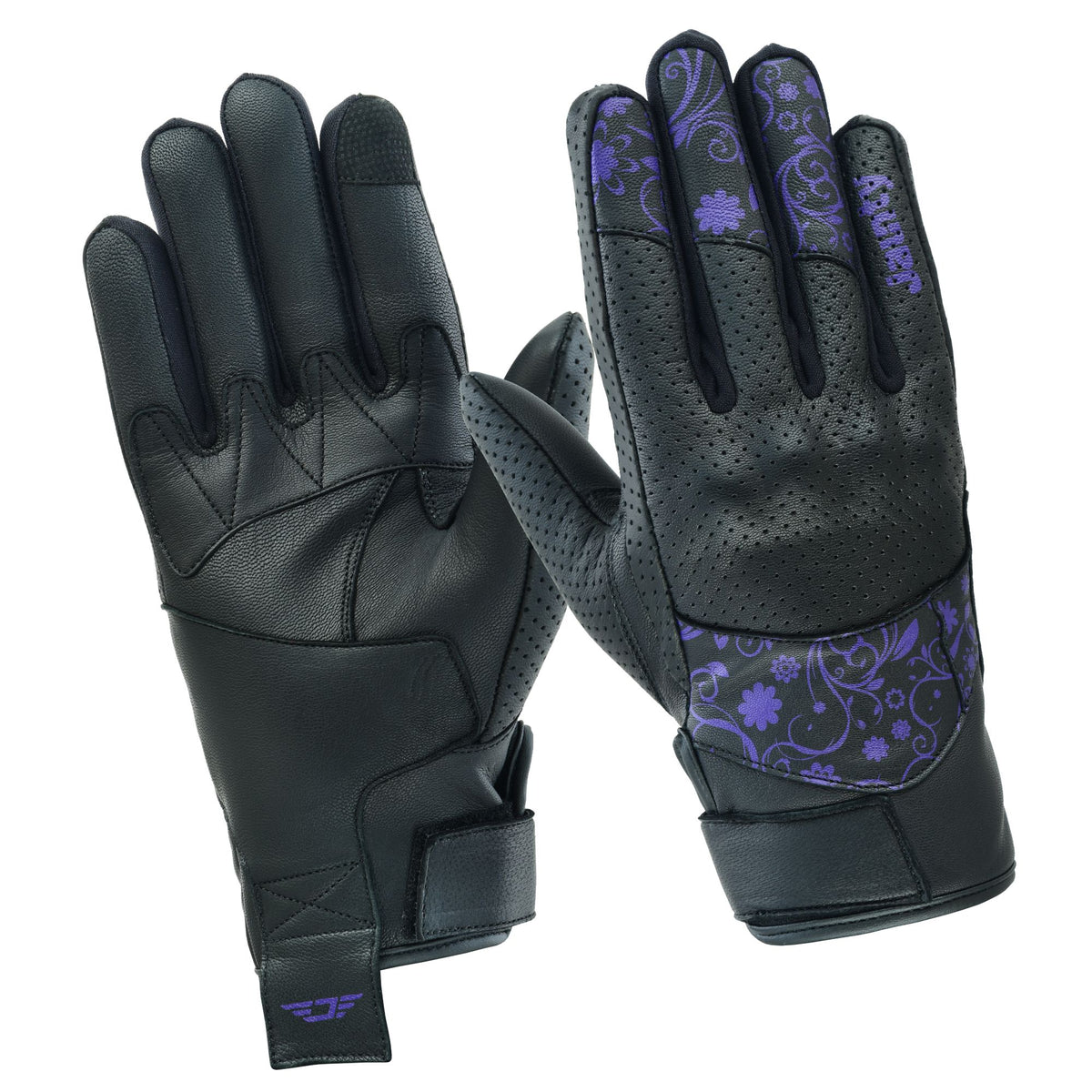 JAUNTY Women’s Motorcycle Leather Gloves | Touchscreen Riding Gloves with Hard Knuckle Protection