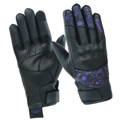 JAUNTY Women’s Motorcycle Leather Gloves | Touchscreen Riding Gloves with Hard Knuckle Protection