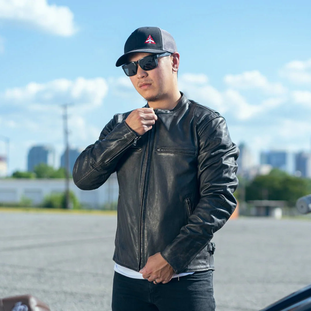 Apex Premium Men's Motorcycle Leather Jacket | Columbus Leather USA