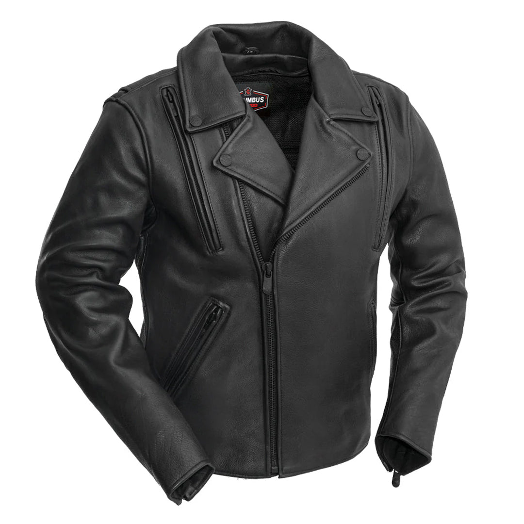 Black Venom Men’s Motorcycle Leather Jacket | Columbus Leather USA