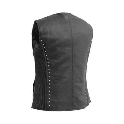 Diana - Women's Motorcycle Leather Vest | Columbus Leather USA