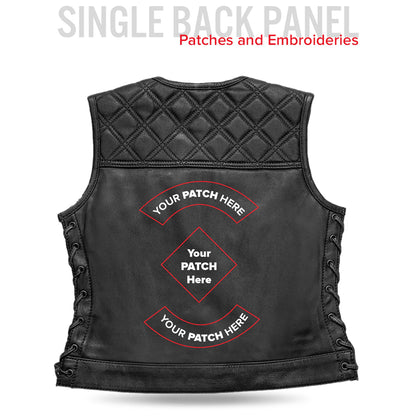 Bonnie Women's Club Style Motorcycle Leather Vest | Columbus Leather USA