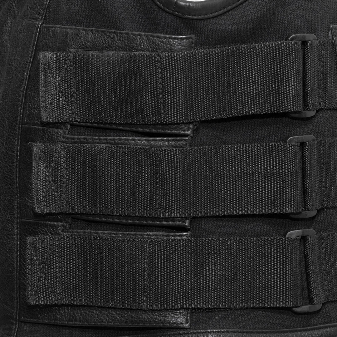 Defender Men’s Leather Swat Style Motorcycle Vest | Columbus Leather USA