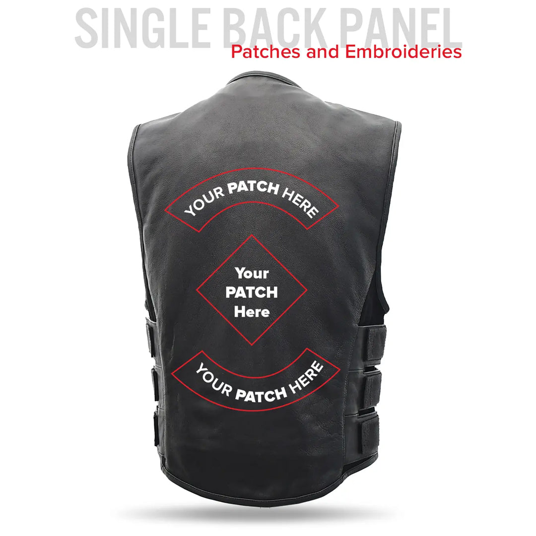 Defender Men’s Leather Swat Style Motorcycle Vest | Columbus Leather USA
