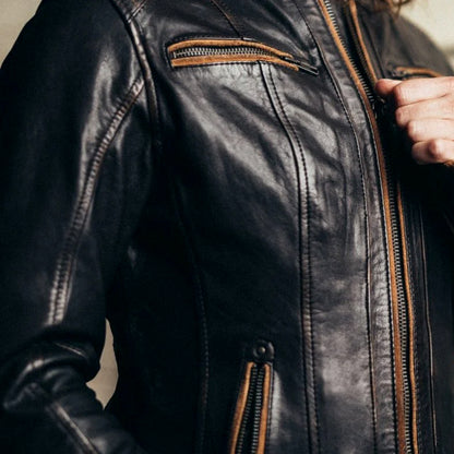 Electra Vixen – women's riding leather jacket | Columbus Leather USA