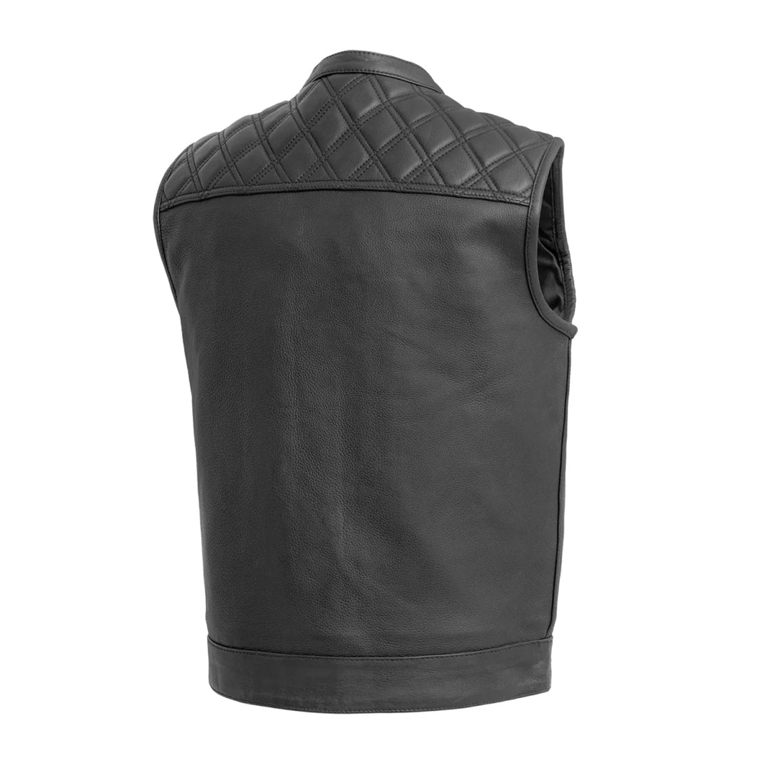 Hellbound Men’s Motorcycle Leather Vest | Columbus Leather USA