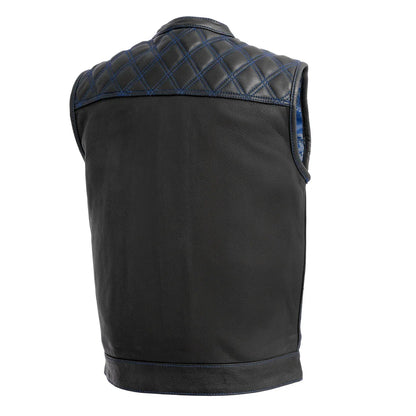 Downside Men's Motorcycle Leather Vest | Columbus Leather USA