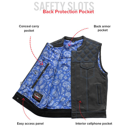 Downside Men's Motorcycle Leather Vest | Columbus Leather USA