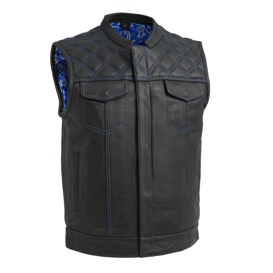 Downside Men's Motorcycle Leather Vest | Columbus Leather USA