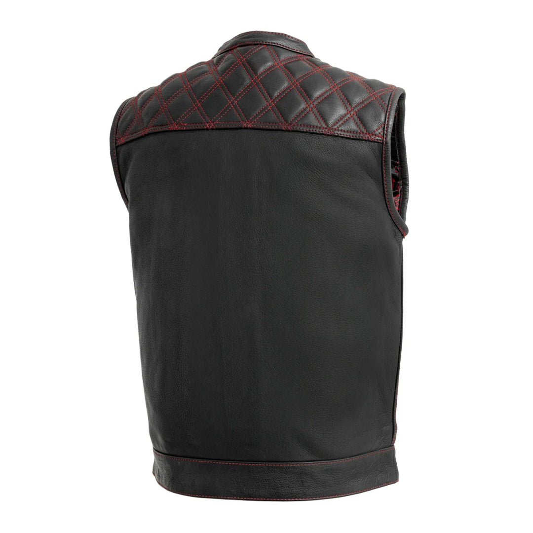 Hellbound Men’s Motorcycle Leather Vest | Columbus Leather USA