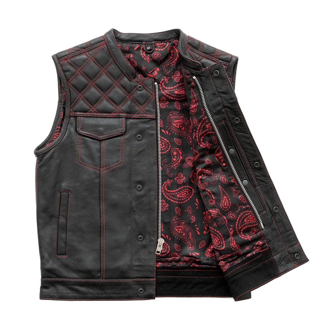 Hellbound Men’s Motorcycle Leather Vest | Columbus Leather USA