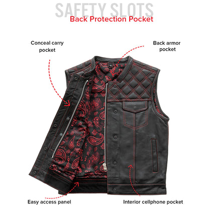 Hellbound Men’s Motorcycle Leather Vest | Columbus Leather USA