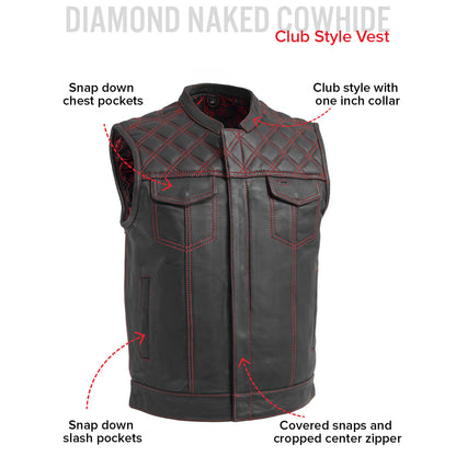Hellbound Men’s Motorcycle Leather Vest | Columbus Leather USA