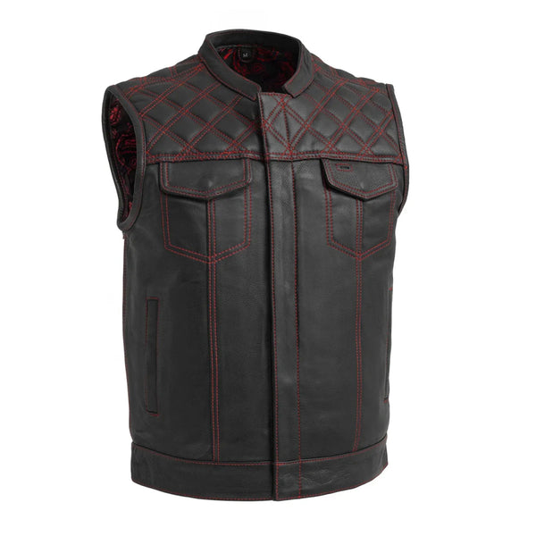 Hellbound Men’s Motorcycle Leather Vest | Columbus Leather USA