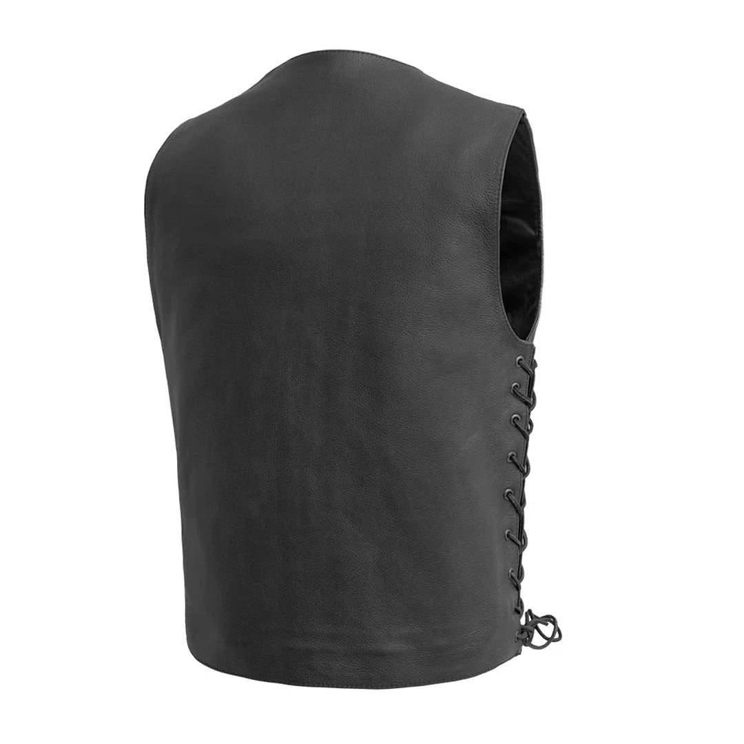 High Stakes Men's Western Motorcycle Leather Vest | Columbus Leather