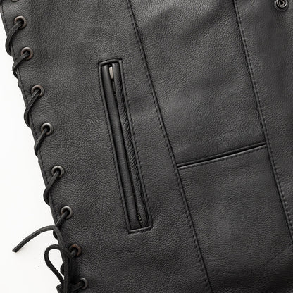 High Stakes Men's Western Motorcycle Leather Vest | Columbus Leather