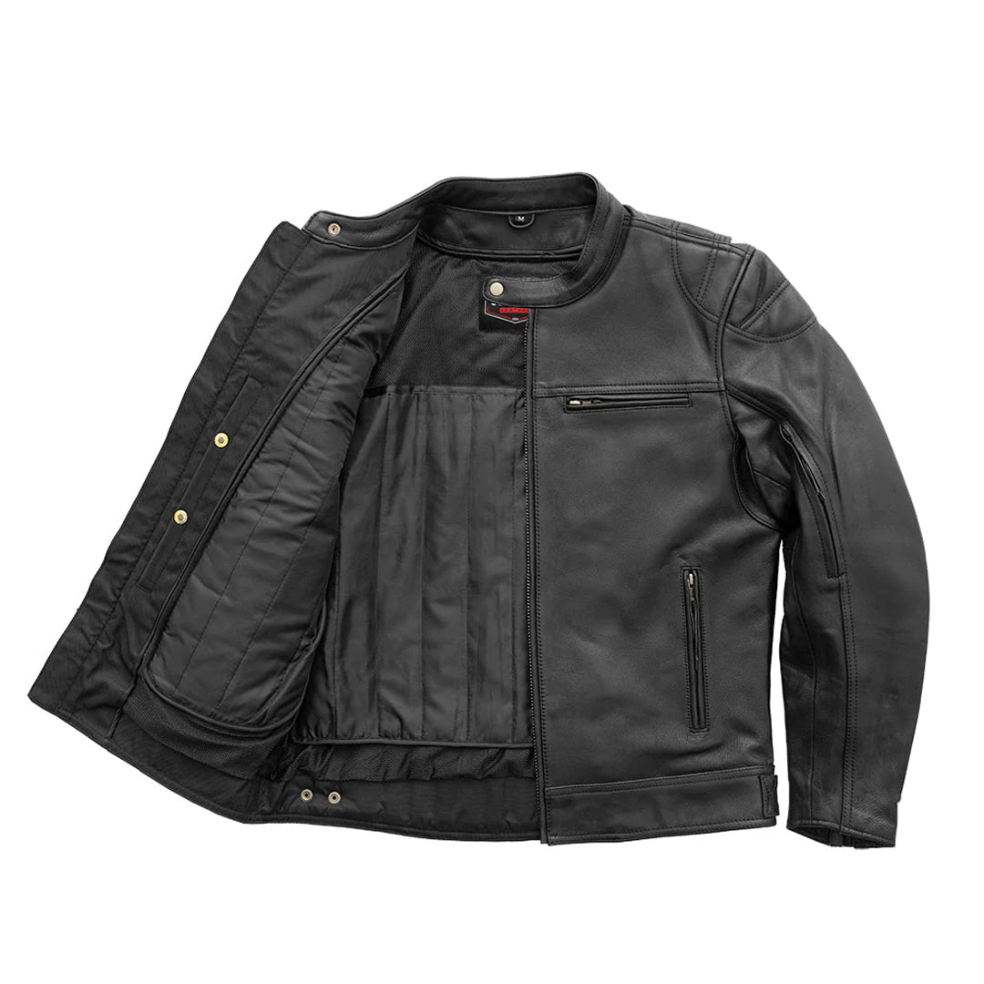 High Voltage Men’s Motorcycle Leather Jacket – Columbus Leather