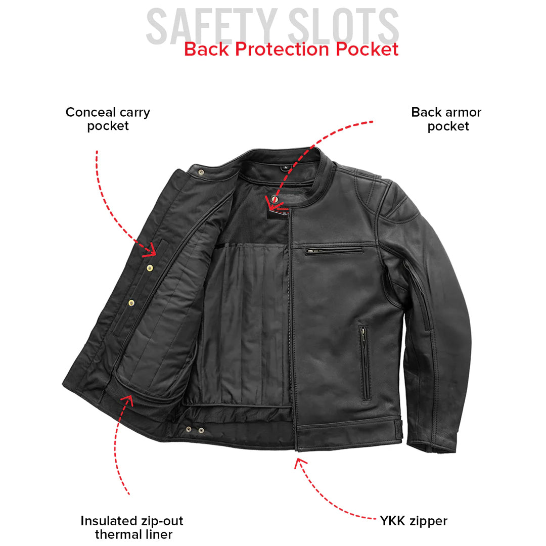 High Voltage Men’s Motorcycle Leather Jacket – Columbus Leather