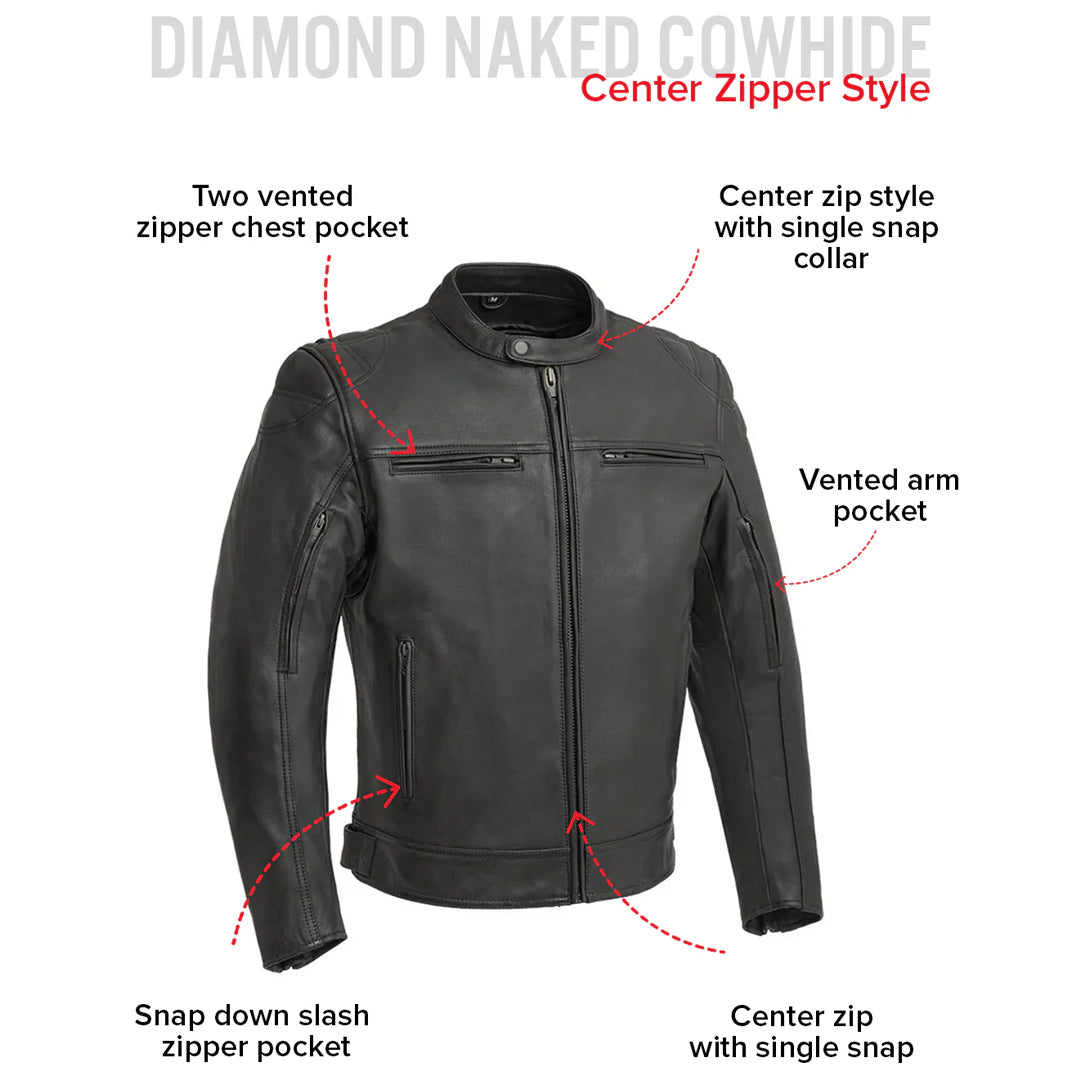 High Voltage Men’s Motorcycle Leather Jacket – Columbus Leather