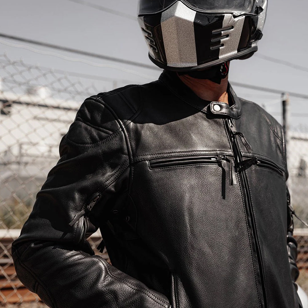 High Voltage Men’s Motorcycle Leather Jacket – Columbus Leather