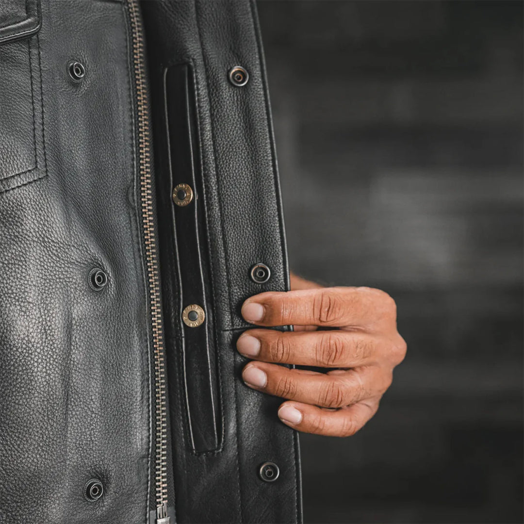 Marksman Men’s Motorcycle Leather Vest | Columbus Leather USA