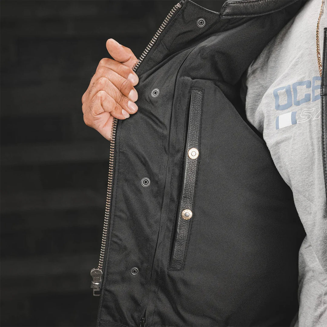 Marksman Men’s Motorcycle Leather Vest | Columbus Leather USA