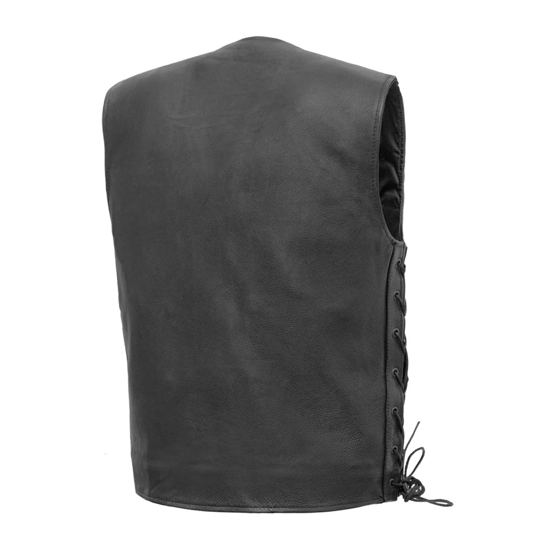 Outlaw Premium Men’s Motorcycle Leather Vest | Columbus Leather USA