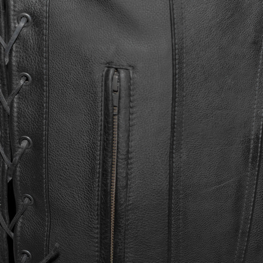 Outlaw Premium Men’s Motorcycle Leather Vest | Columbus Leather USA