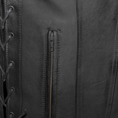 Outlaw Premium Men’s Motorcycle Leather Vest | Columbus Leather USA