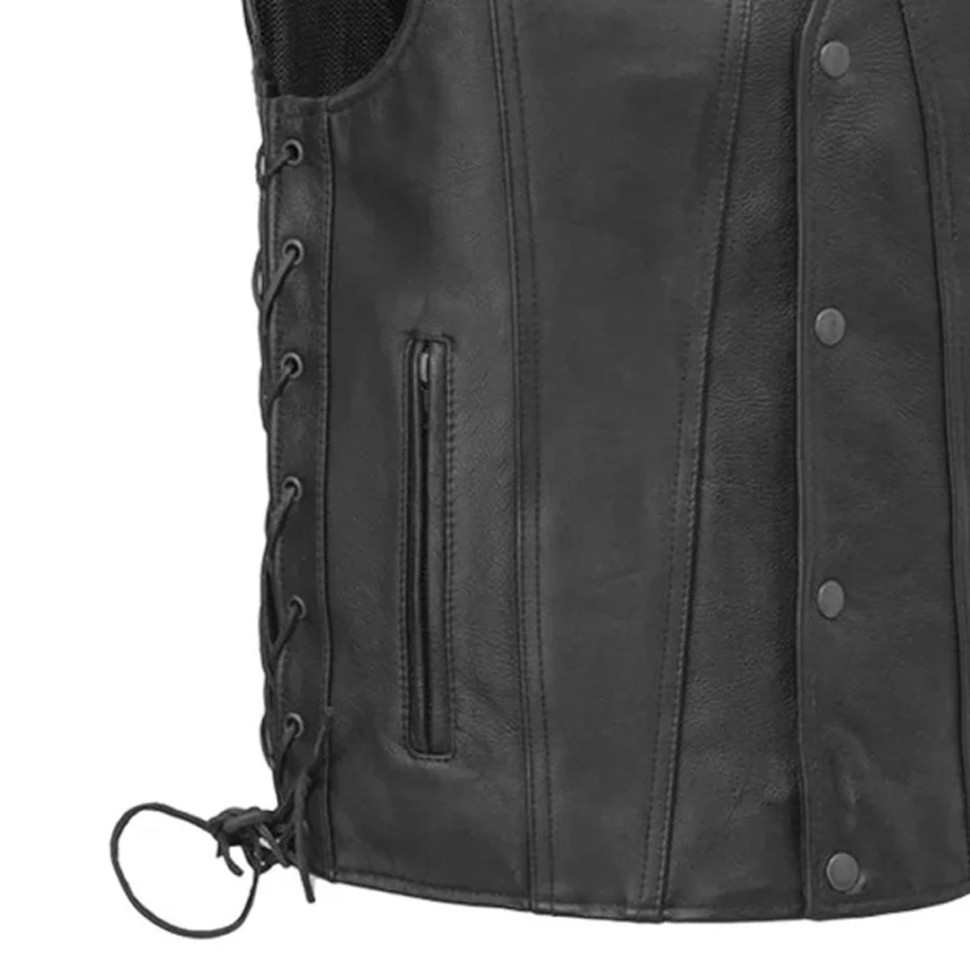 Outlaw Premium Men’s Motorcycle Leather Vest | Columbus Leather USA