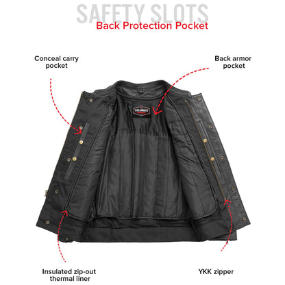 Storm Rider Men’s Motorcycle Leather Jacket | Columbus Leather USA