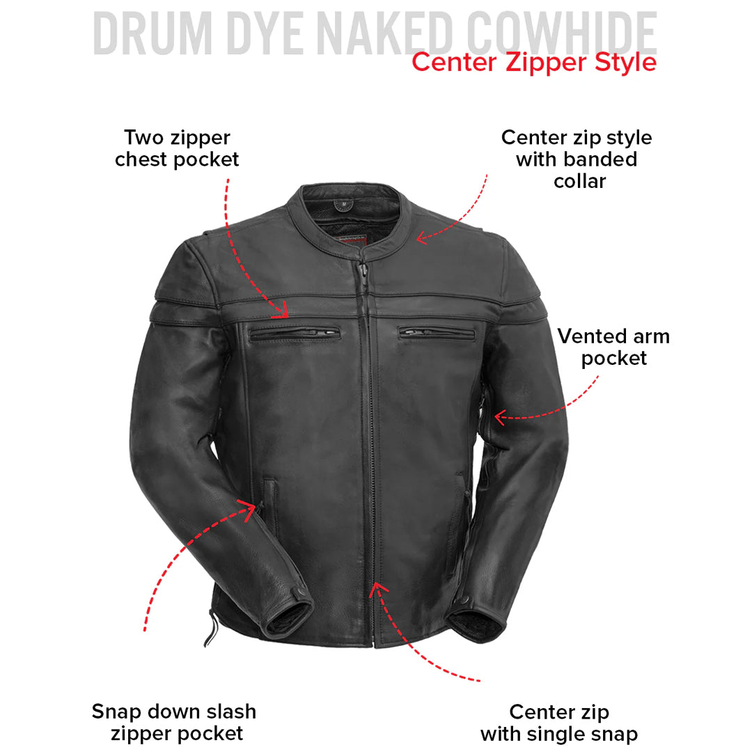 Rebel Spirit Men’s Motorcycle Leather Jacket | Columbus Leather USA