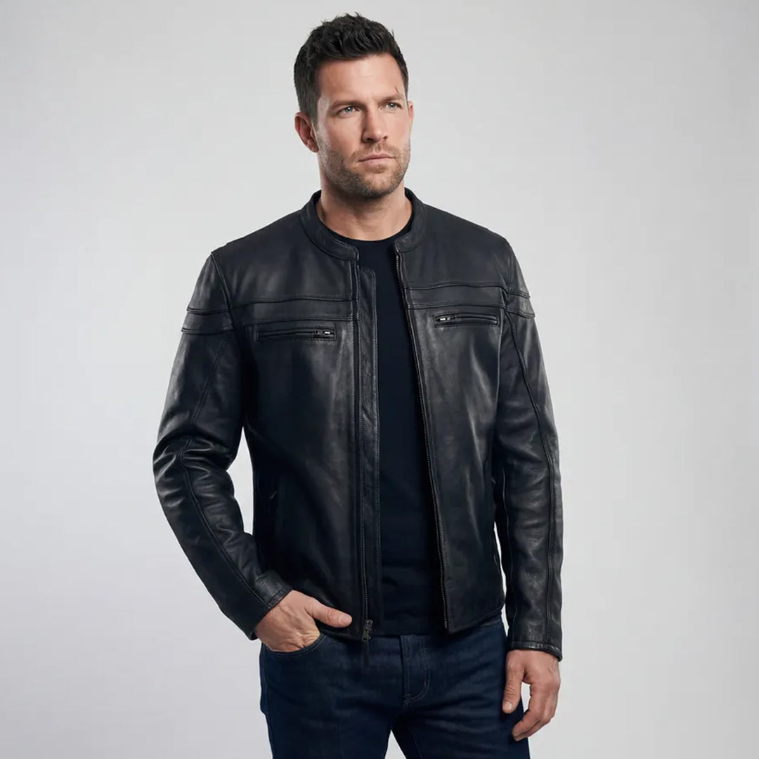 Rebel Spirit Men’s Motorcycle Leather Jacket | Columbus Leather USA