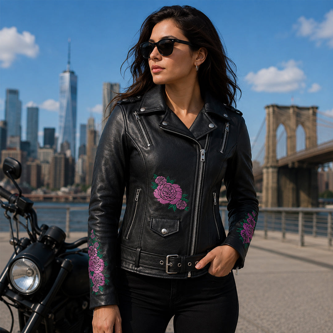 Rosefire – Women’s Motorcycle Leather Jacket | Columbus Leather USA