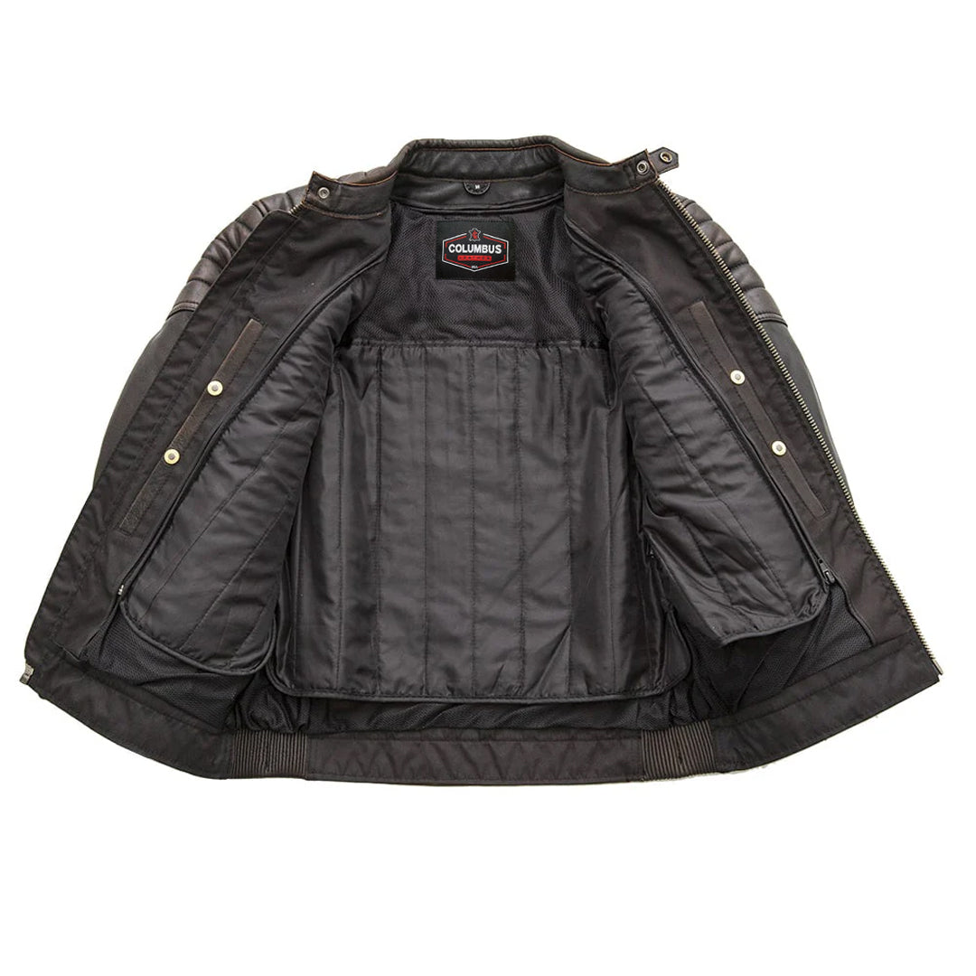 Sentinel Men’s Motorcycle Leather Jacket | Columbus Leather USA