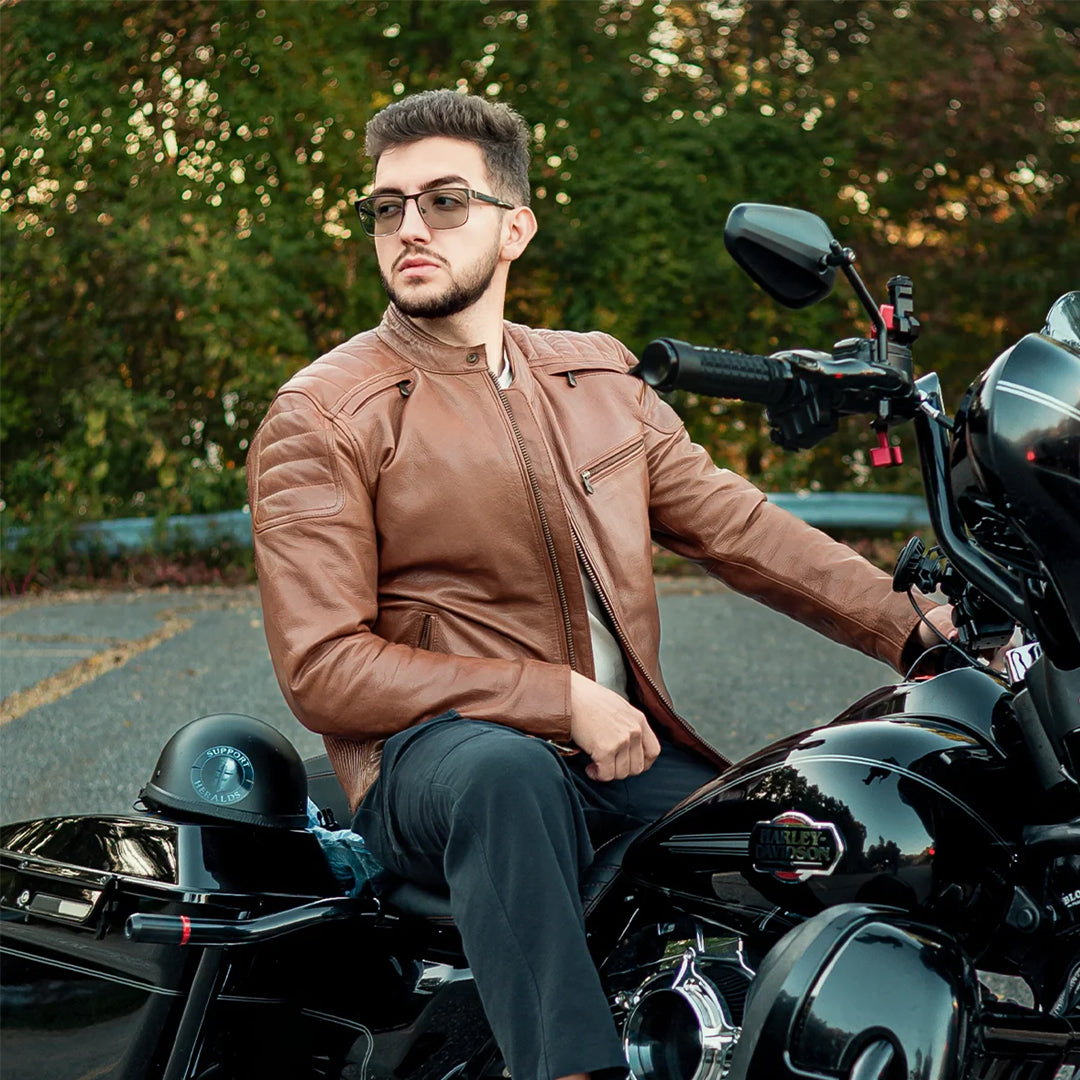 Sentinel Men’s Motorcycle Leather Jacket | Columbus Leather USA