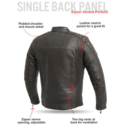 Sentinel Men’s Motorcycle Leather Jacket | Columbus Leather USA