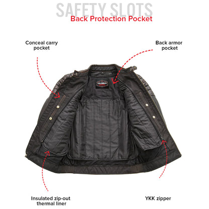 Sentinel Men’s Motorcycle Leather Jacket | Columbus Leather USA