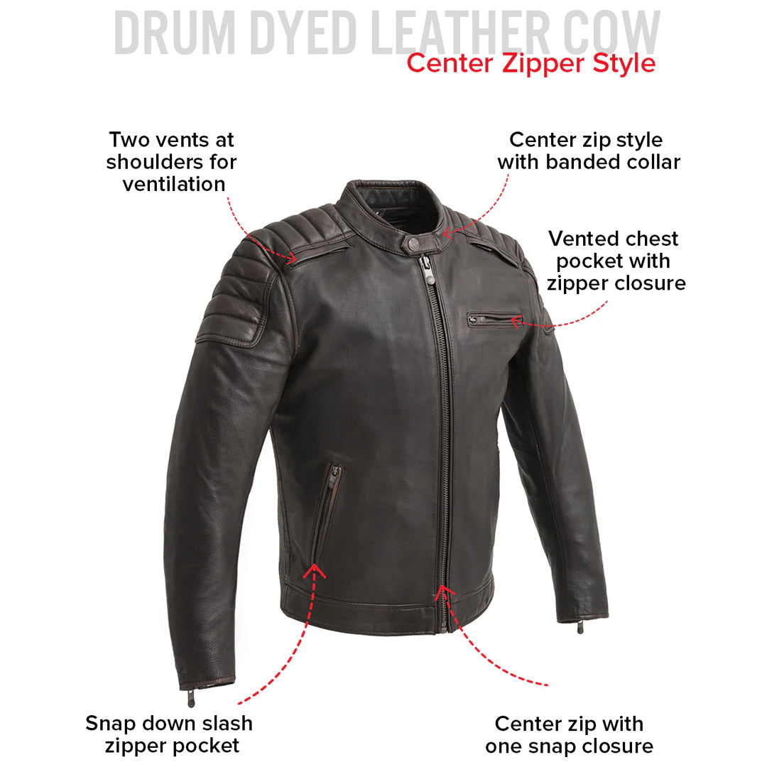 Sentinel Men’s Motorcycle Leather Jacket | Columbus Leather USA