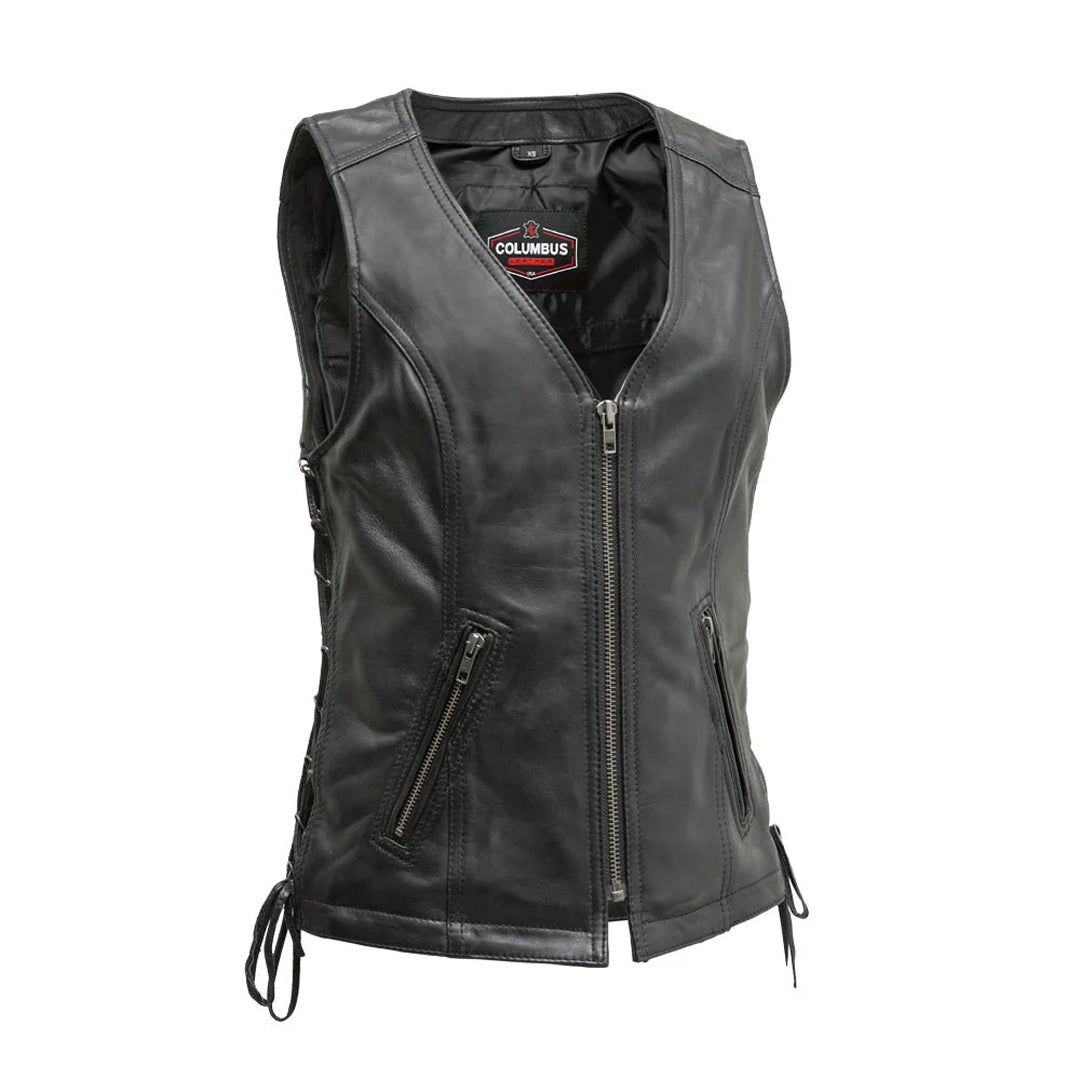 Sierra – Women’s Motorcycle Sheepskin Vest | Columbus Leather USA