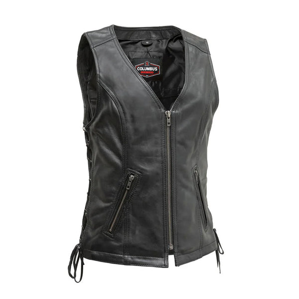Sierra – Women’s Motorcycle Sheepskin Vest | Columbus Leather USA