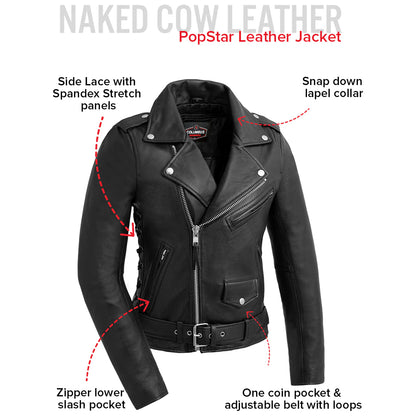 Starflare Women’s Motorcycle Leather Jacket | Columbus Leather USA