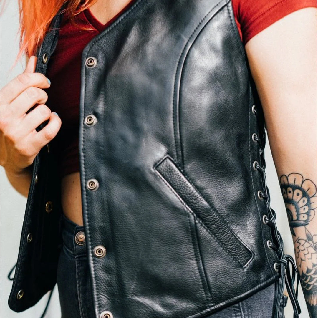 Storm Queen – Women’s Motorcycle Leather Vest | Columbus Leather USA