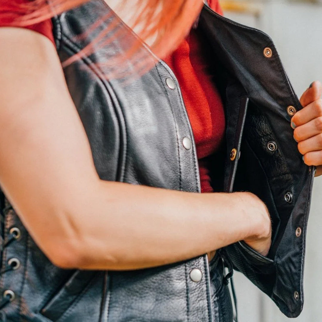 Storm Queen – Women’s Motorcycle Leather Vest | Columbus Leather USA